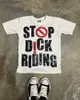 Men's T-Shirts American hip hop short sleeve mens summer vintage letter print T-shirt y2k Harajuku fashion trend dent loose top Q240130