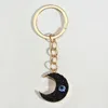Nyckelringar Moon Keychain Meniscus Eye Key Ring Harts Chains Souvenir Gift för kvinnor Män Cay Keys Diy Handgjorda enkla punksmycken