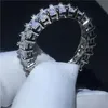 Choucong Eternity Ring Princess Cut Diamond 925 Sterling Silver Engagement Wedding Band Rings for Women Men Jewelry308a