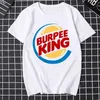 Camisetas para hombres Hombre Verano Manga corta Camiseta Hombres Entrenamiento Burpee King Camiseta Divertida Carta Imprimir Tops Regalo de cumpleaños para novio Marido Papá Q240130