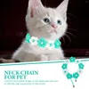 Dog Collars Pet Collar Festival Creative Pearl Necklace To Weave Po Prop Adorable Cat Yarn Party Flower Design Necklaces