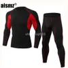 Herren-Thermounterwäsche Aismz Winter-Sets für Herren, schnell trocknend, Stretch, Thermo-Männer, warm, lange Unterhosen, Fitness 231018