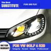 Biltillbehör DRL DAYTIME RUNNING LIGHT FÖR VW Golf 6 R20 LED-strålkastarenhet 09-12 Streamer Turn Signal Indicator Head Lamp