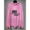 Herenhoodies Sweatshirts Hoge versie Lente Nieuwe b Family Blcg Graffiti Letter Print Heren en dames trui met capuchon