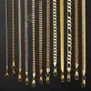 Guldkedja för män kvinnor vete figaro rep kubansk länk kedja guld fylld rostfritt stål halsband manliga smycken gåva hel2414