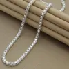 Chains Classic Really 100% 925 Sterling Silver Box Chain Necklace Fashion Men & Women 3mm 18-26 Inch Choker Hip-hop Punk Jewelry3016