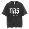 メンズTシャツNas Illmatic Alphabet Print TシャツHigh Street Fashion Men Men Hip Hop Tshirt CottonExtized Vintage Shimeve Tees 240130