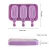 Ferramentas de sorvete novo 3 buracos formas de sorvete de silicone moldes de picolé diy sobremesa caseira freezer suco de frutas ice pop cube maker molde com varas yq240130