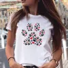 T-shirt Femme Femmes T-shirts Love Trend Style Dog Paw Cartoon Animal Pet 90s Summer Graphic Print Femme Élégant T Top Shirt Girl Tee T-Shirt 240130