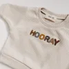 Vår mode babykläder baby flicka pojke kläder set född tröja byxor barn kostym outfit kostym set tillbehör 240118