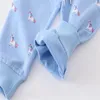 Pantaloni che saltano metri che vendono pantaloni della tuta per bambini con coulisse blu a tutta lunghezza per bambini con stampa di unicorno