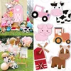 Party Decoration 12/18/36inch Farm Theme KT Board Tractor Animals Cow Pig Birthday Baby Shower Girls Boys Decor Backdrop