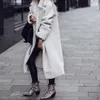 테디 롱 베어 재킷 코트 여성 겨울 두꺼운 따뜻한 오버 사이즈 오버 코트 여성 모자 wwool 모피 코트 청키 한 겉옷