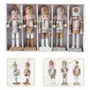 1 Set Christmas Wooden Doll Decor Christmas Nutcracker Doll Pendant Creative Glittering Ornament for Party Store Hom1313g