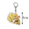 Porte-clés Anime JoJos Bizarre Adventure Porte-clés Figure Cosplay Pendentif Porte-clés en métal Porte-clés de voiture Sac Bijoux Cadeau pour les fans Accessoires