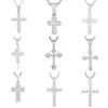 Ciondolo Hip Hop Moissanite Croce Collana da uomo Ciondolo croce in oro Gioielli di moda in argento sterling 925