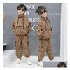 Clothing Sets Girls Boy Suit Spring Clothes Female Baby Fashion Tooling Jacket Add Pants Two-Piece Drop Delivery Kids Maternity Otrsm