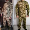 Kurtki myśliwskie Mężczyźni odzież Walka wojskowa mundur WITORPOOF WITATICAL Camuflage armia garnitury Safari Safari Coat Pant Set