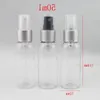 wholesale 50ml x 50 clear cosmetic bottle silver aluminum collar spray pump 50cc perfume empty plastic mist sprayer bottles Uavil