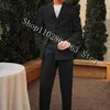 Latest Men's Suit Blazer Pants Designs Slim Fit 2 Pieces Men Suits Groom Wear Men Wedding Tuxedos Costume Homme Mariage 240125