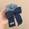 Neue Herbst/Winter Gestrickte Schleife Plüsch Dickdarm Schleife Koreanische Ausgabe Nette Stirnband Krawatte Haar Gummi Kopf tragen Haar zubehör