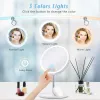 Miroirs 3 commandes tactiles de mode de couleur LED miroir de maquillage cosmétique éclairé avec lampe à loupe 5x