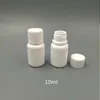 100pcs 10ml 10cc 10g小さなプラスチック容器シールキャップ蓋付きのピルボトル、空の白い丸いプラスチックピル薬ボトルxsmbu oxkfe