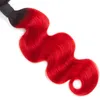 Ombre 1B/rood Braziliaanse Body Wave Menselijk Remy Virgin Haar Weeft 100g/bundel Dubbele Inslag 3 Bundels/lot