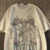 女性の印刷アメリカンレトロクロスウィング半袖Tシャツの男性夏のシックコットンY2Kトップスストリートウェアグラフィックティー240119