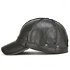 Cappellini da baseball 2024 Inverno Romanzo Cappello in vera pelle da uomo Pelle bovina Cappelli da baseball Snapback Tenere in caldo Berretto Taglia regolabile Marche