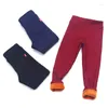 Pantalons d'hiver pour petites filles, pantalons crayon en velours épais, en coton chaud pour enfants de 4 à 12 ans