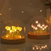 Night Lights Tulip Flower Light With Glass Cover Handmade DIY Bedside LED Lamp Table Desk Bedroom Decor USB Mood