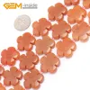 Perles naturelles 20 mm de fleurs sculptées, matériaux assortis (quartz roses, jades, fluorite, jaspe, agates) pour la fabrication de bijoux, perles de 38,1 cm, bricolage