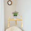 Decorative Plates Hanging Planter Rack Wood Ceiling Shelf For Garden Patio