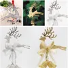 Sliver Gold Sliver Rendeer Arbre de Noël suspendu Bauble Ornement Party DeCor Deer Deer With Bells Festival Party Baubles320p