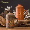 Retro Traditional Chinese Dragon Phenix Purple Clay Tea Mug with Lid Infuser Handmade Yixing Zisha Tea Cup 300ml Teacup Gift Mug T304z