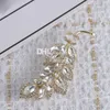 Luxury Crystal Drop Brooches Pins For Lady Designer Charm Letter Pins Brooches For Wedding Party