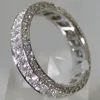 الوعد المصنوع يدويًا خاتم الماس 100 ٪ S925 Sterling Silver Engagement Band Band Rings for Women Bridal Finger Jewelry LJ20083330E