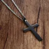 Pendants Custom Fashion Titanium Cross Necklace for Women Men Stainless Steel Prayer Choker Personalized Engrave Name Date Jewelry