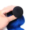 Ombre 1B/Azul Brasileiro Onda Do Corpo Humano Remy Cabelo Virgem Tece 100 g/pacote Tramas Duplas 3 Pacotes/lote