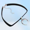 Collier de tour de cou goth noir phyanique Velvet Gothic Chocker Collier pendentif de lune fait à la main pour femmes accessoires de bijoux cool 1360033