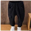 Trousers Boy Cargo Pants Kids Spring Autumn Clothes Solid Children For Boys Overalls Toddlers Black Green Biege