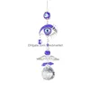 Decorazioni da giardino Blu Evil Eye Crystal Sun Catcher Ciondolo Prism Ball Ornamenti per finestra Home Drop Delivery Dhldb