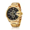 Mens Quartz Analog Watch Cagarny Fashion Sport Wristwatch Waterproof Black Stainless Mane Watches Clock Relogio Masculin236d