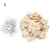 Décoration de fête 50pcs tranches de bois embellissements ronde étoile lune morceau de bois bricolage anniversaire rappel calendrier puces d'enregistrement étiquettes avec trous