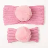 Hair Accessories Womens Christmas Headband Set For Family Cute Soft Stretch Knitted Headbands Knotted Solid Headwear Mom & Baby