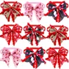 Abbigliamento per cani 50 pezzi simpatico peluche stile San Valentino pet papillon colletto regolabile cravatte con fiocco per piccole forniture fiocchi rossi