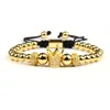 New Clear Cz Cylinders Crown Braiding Men Bracelet Whole 6mm Top Quality Brass Beads Party Gift Jewelry269r