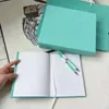 Ensemble de stylos de Signature pour carnet de notes bleu de styliste, ensemble de carnets d'affaires pour étudiants, coffret cadeau pour la journée de l'enseignant