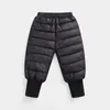 Hosen Jungen Mädchen Daunen Baumwolle Hosen Gepolstert Dicke Warme Wasserdichte Elastische Taille Kinder Baby Kleinkind Winter Ski Sport Kleidung